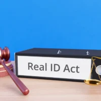 a-gavel-and-scales-of-justice-sit-beside-a-black-binder-labeled-real-id-act-on-a-wooden-desk-against-a-blue-background
