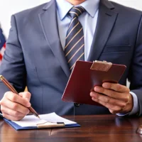 a-person-in-a-suit-sits-at-a-desk