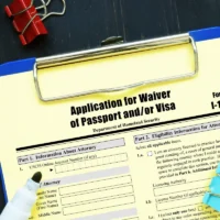 clipboard-with-an-i193-form-for-a-passport-or-visa-waiver