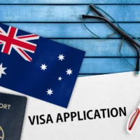visa-application-form-and-flag-of-australia